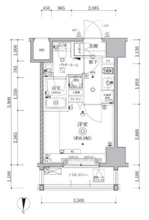 大森海岸駅 徒歩8分 7階の物件間取画像